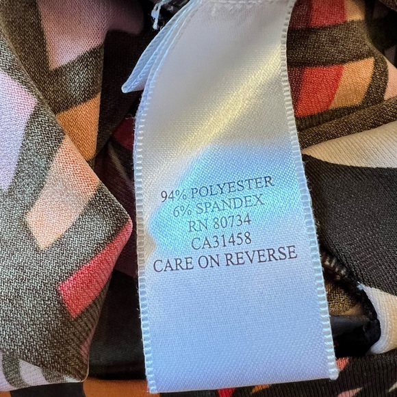 Vintage BCBG Max Azria Faux Wrap Swirl Print Jersey Knit Top - Picture 3 of 5